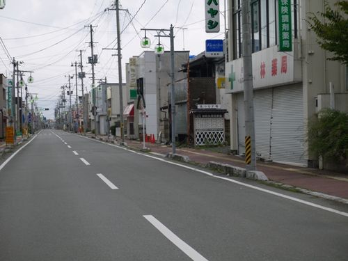 南相馬市小高商店街　原発２０キロ圏内